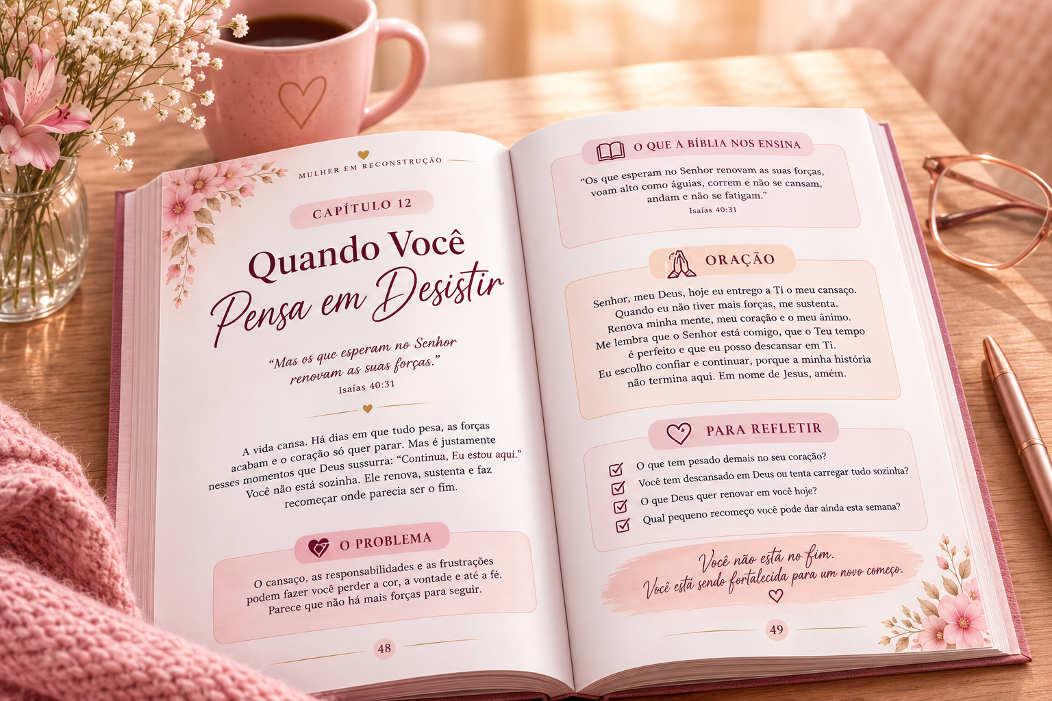 Páginas do livro Mulher em Reconstrução